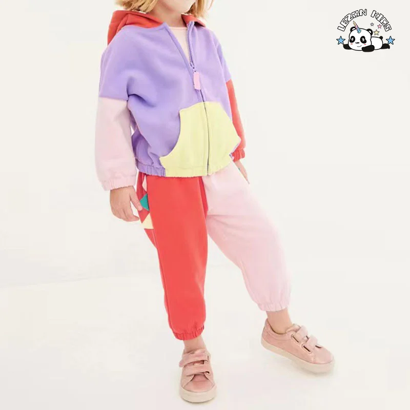 LEZONKIDS - Winter Stylish Boutique Clothing Sets Summer Color Block Girls Clothing Fashion for Kids 3 to 10T